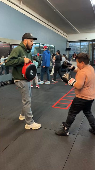 Backyard Battleground Boxing - My son working with coach - Boxing Near Me - Tracy, California