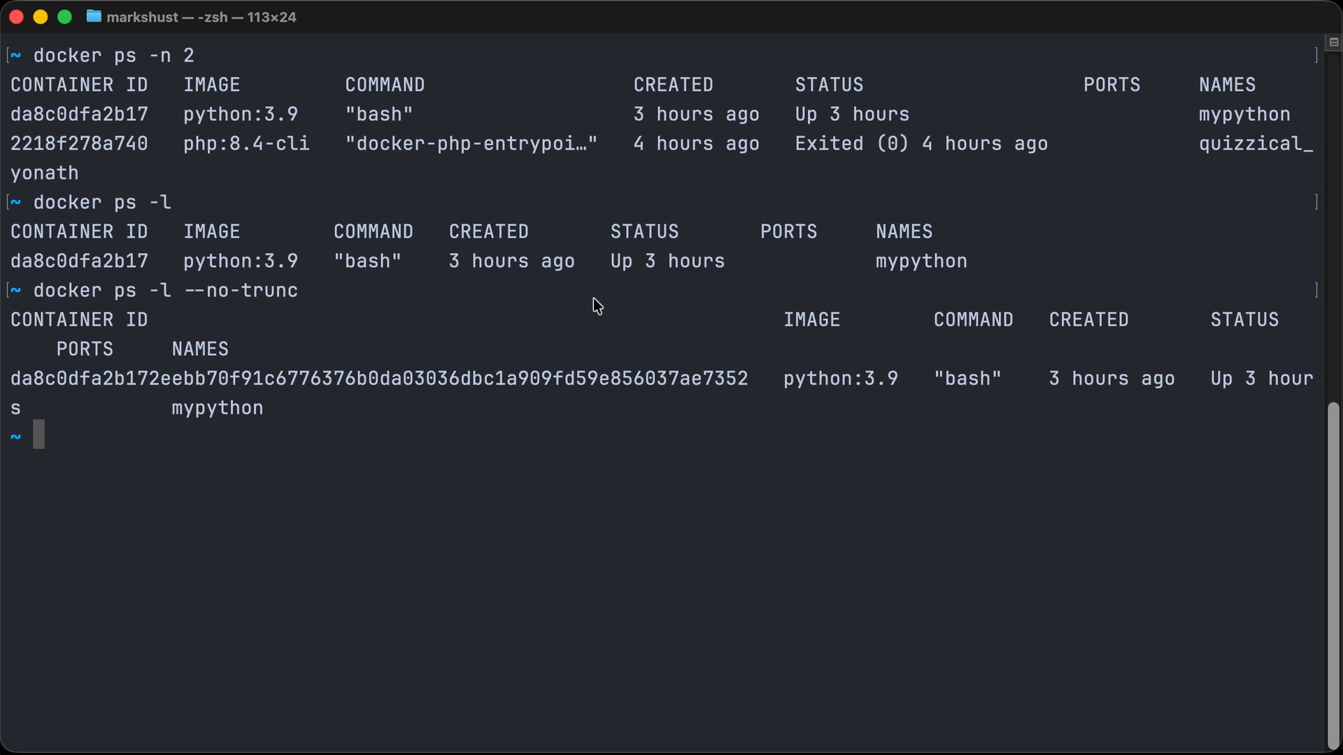 List containers in Docker