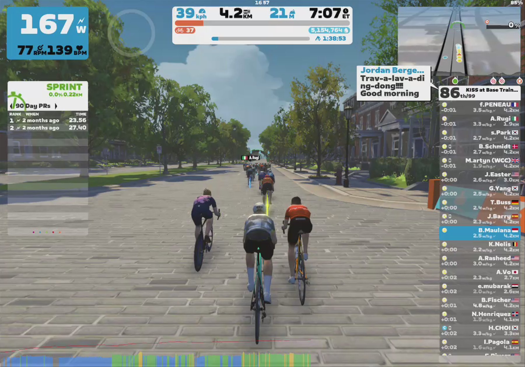 Zwift - Group Ride: KISS at Base Training Ride (D) on The Fan Flats in Richmond