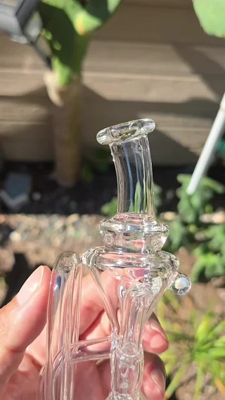 Preview pic of Roots Glass Spider Recycler Puffco Top with Opal