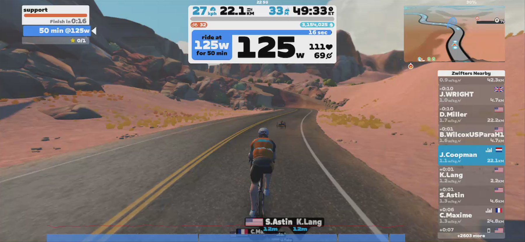 Zwift - support in Watopia