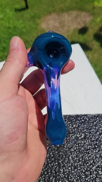 Preview pic of Peacock and purple lilac color drip spoon