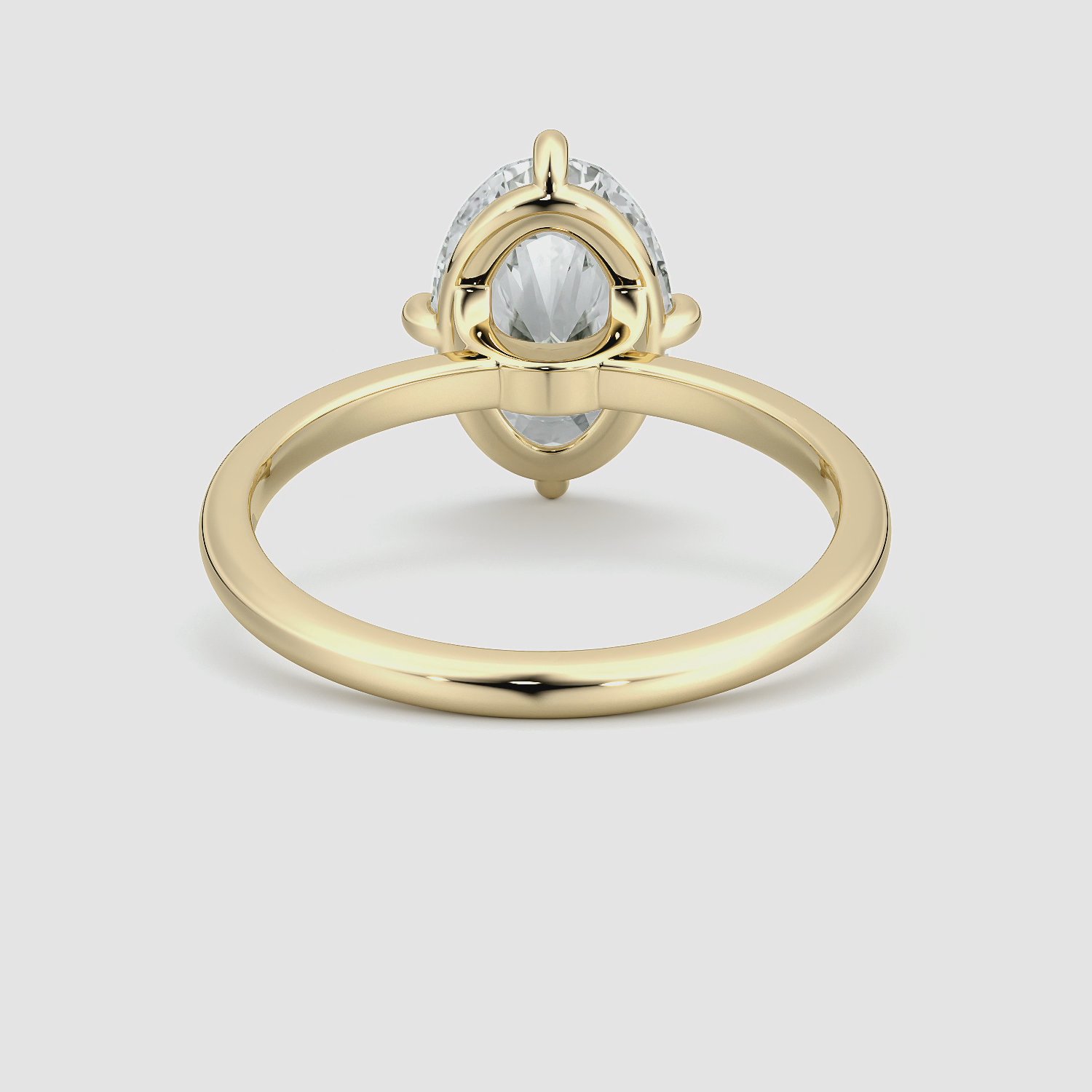 The Compass Solitaire | Oval | 18k | Yellow Gold | bandAccent: Plain | diamondOrientation: vertical | caratWeight: other