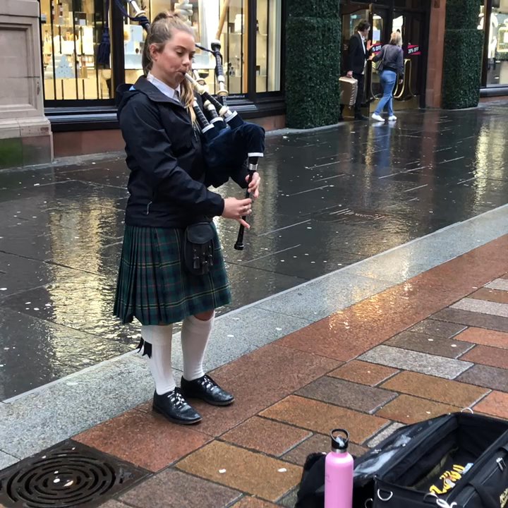 Buchanan Street - She can play the pipes!! - Local Flavor Near Me - Glasgow, GLG
