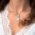 Larimar Azure Cushion Necklace