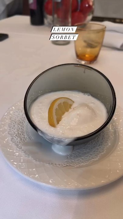 Mama Rosa - Does lemon sorbet usually come as lemon soup? Is this normal to purposely melt the sorbet? - Bars Near Me - Milan, Michigan