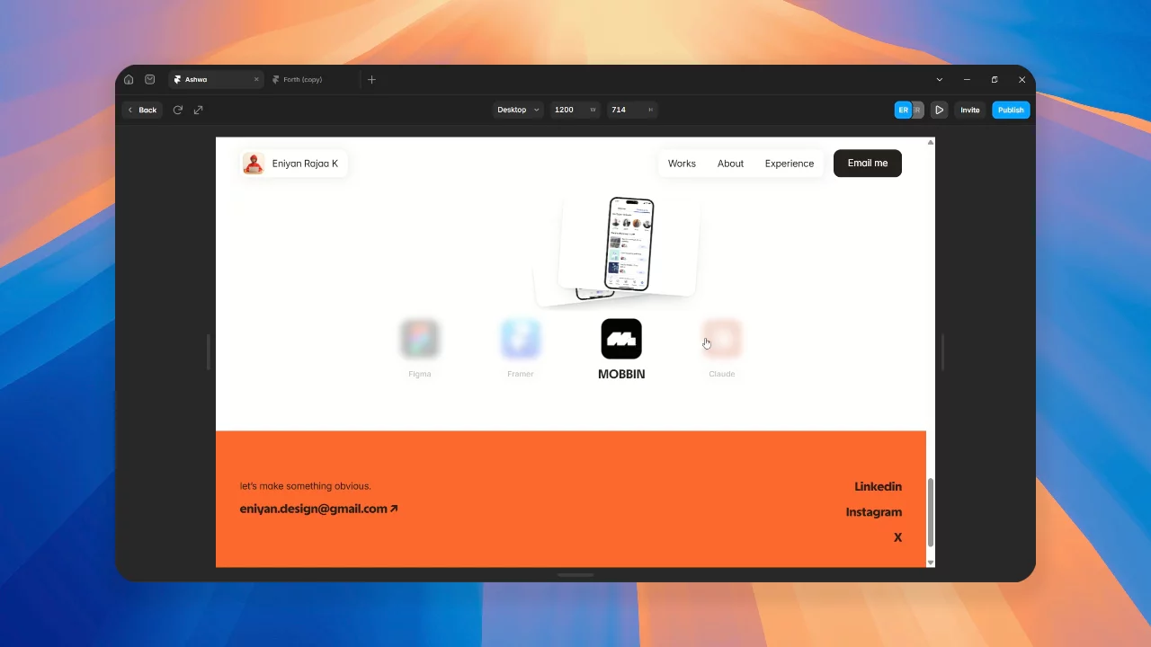 Working on next framer template ASHWA and built this toolkit section