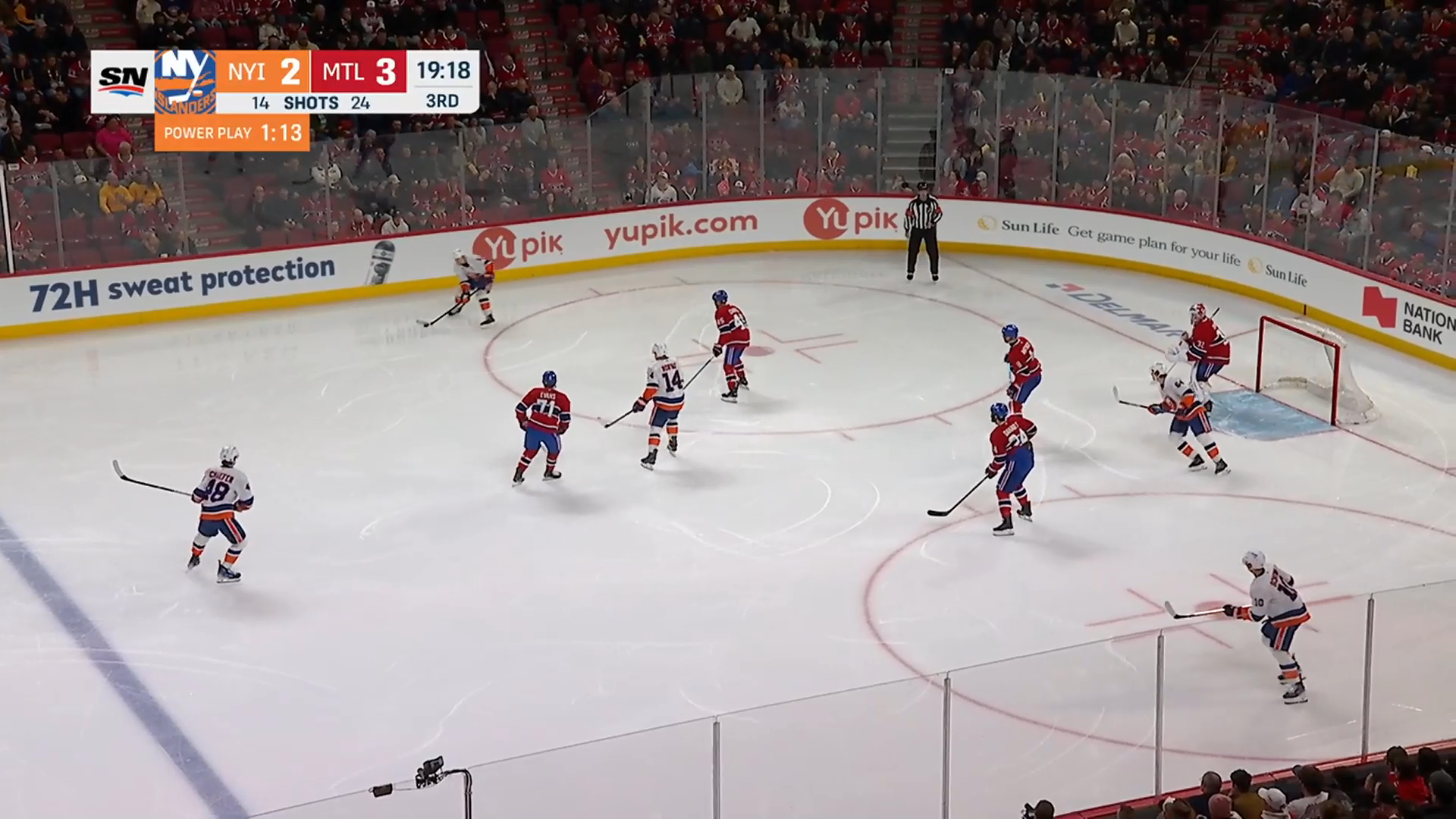 Schaefer ties it at 3 with his 22nd goal, one off Leetch's rookie record · Mar 21, 2026