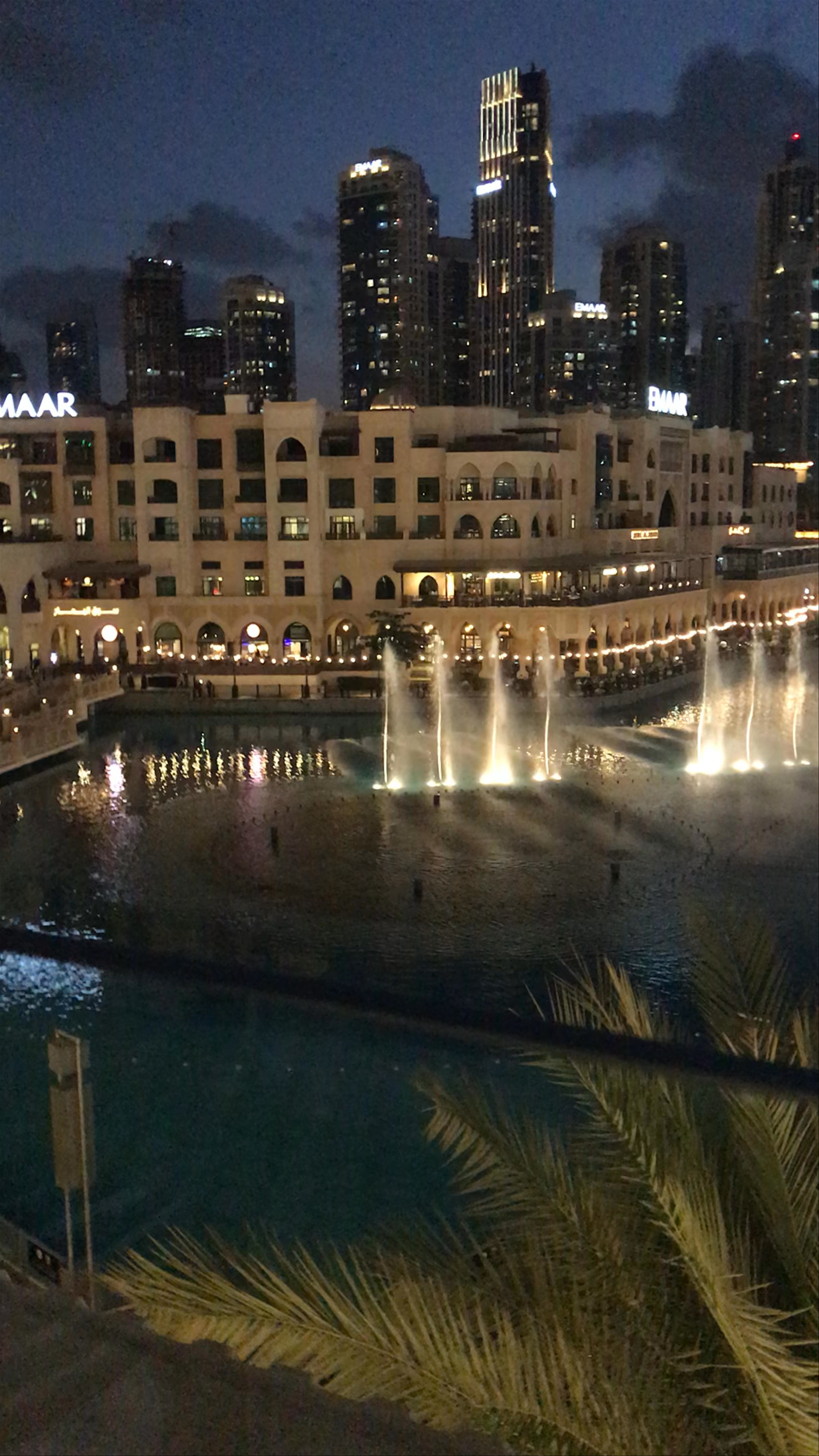 Dubai Fountain Night Spectacle from Joe's Café
