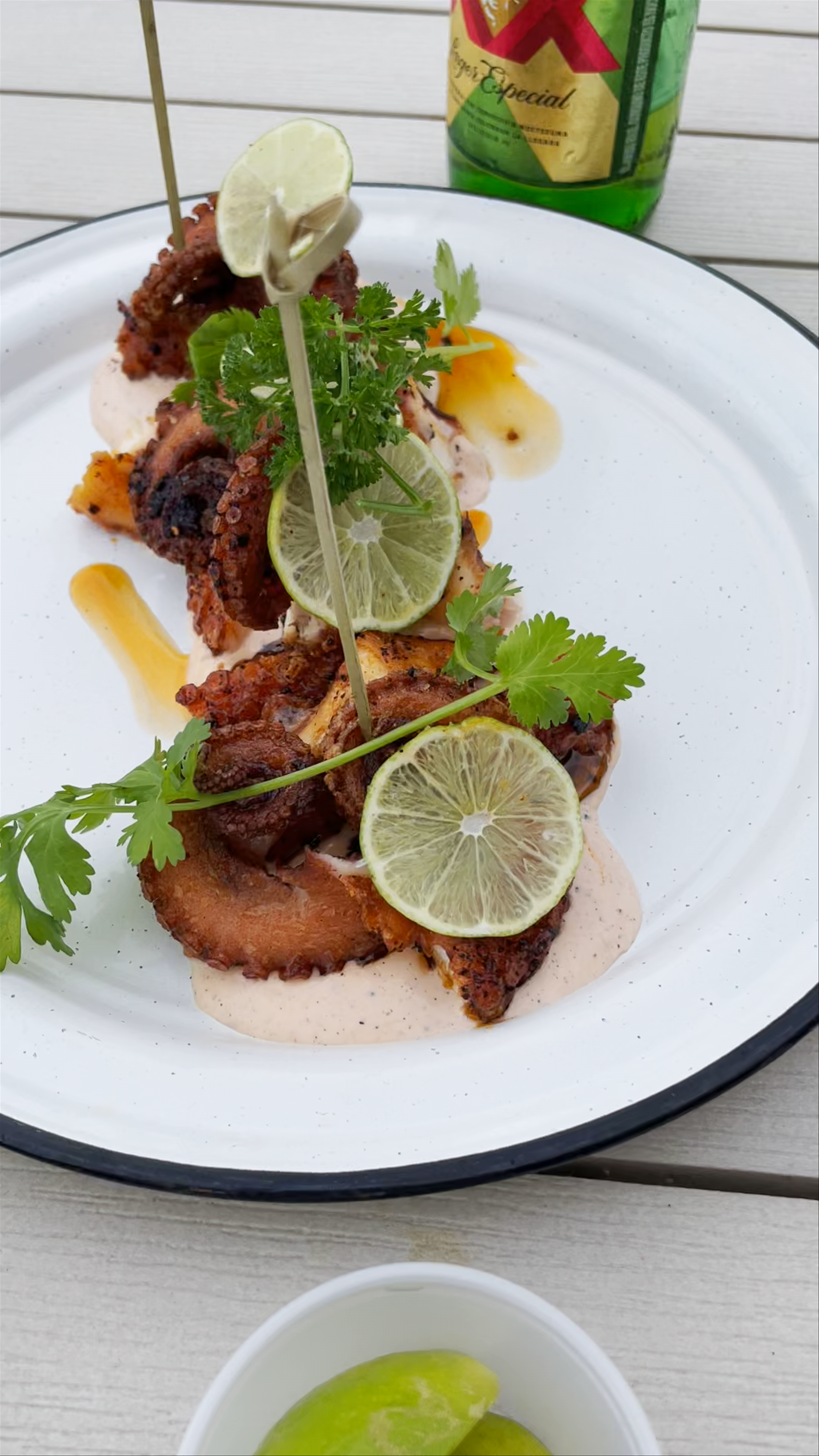 Grilled Octopus Delight at The Sand Bar, Cabo San Lucas