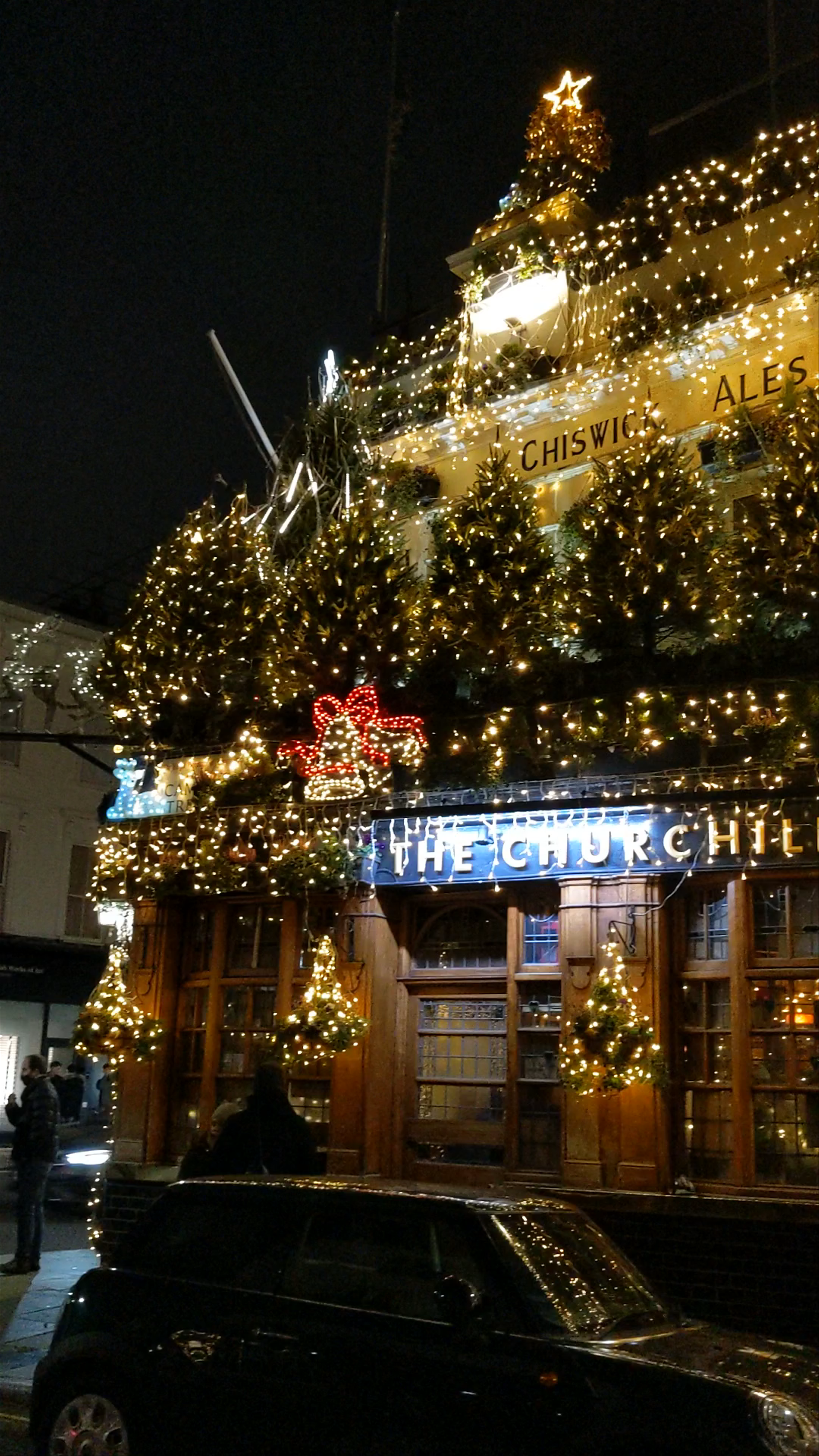 The Churchill Arms at Christmas - Magical Festive Lights in London