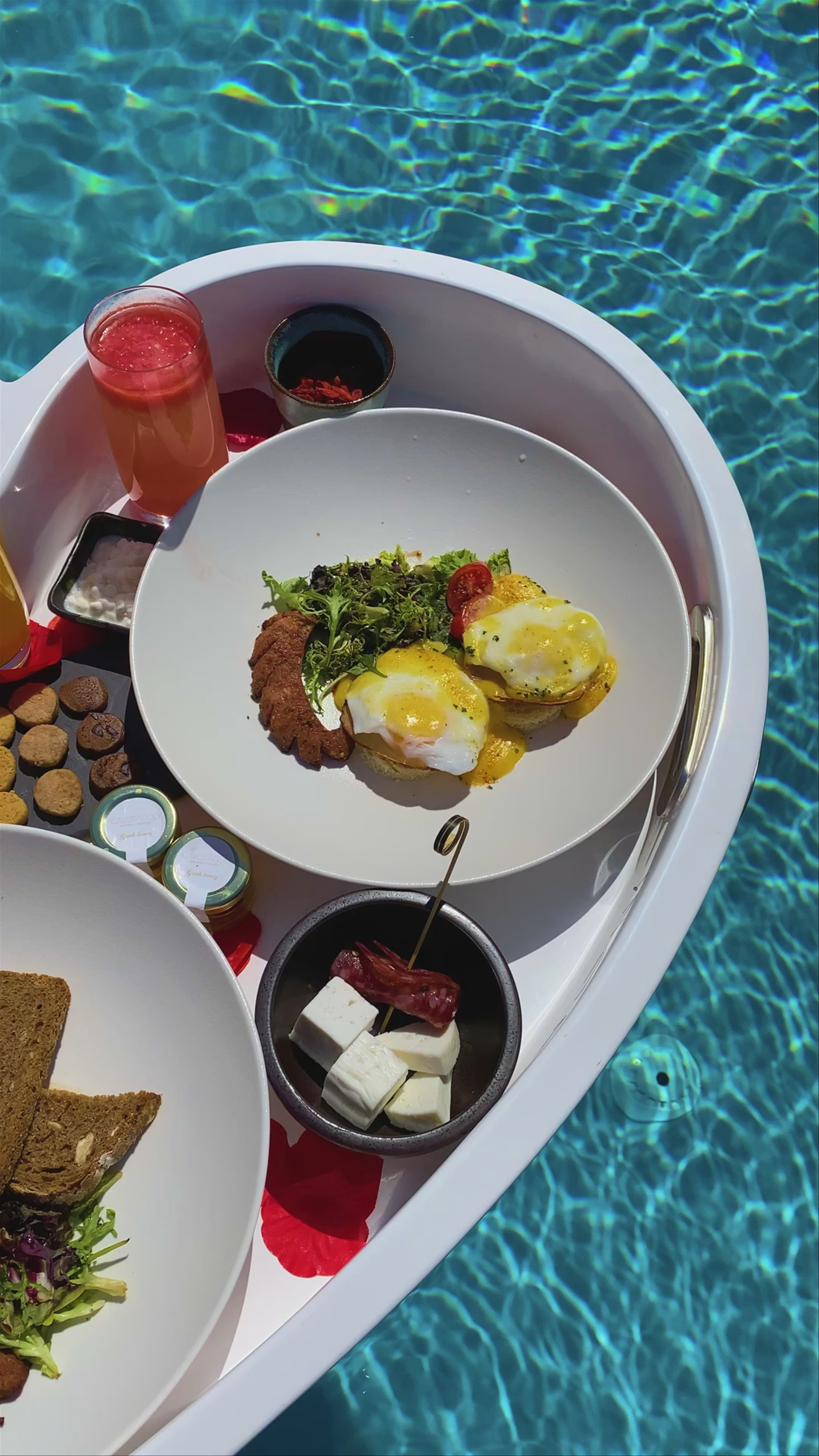 Luxurious Floating Breakfast at Cavo Tagoo Santorini