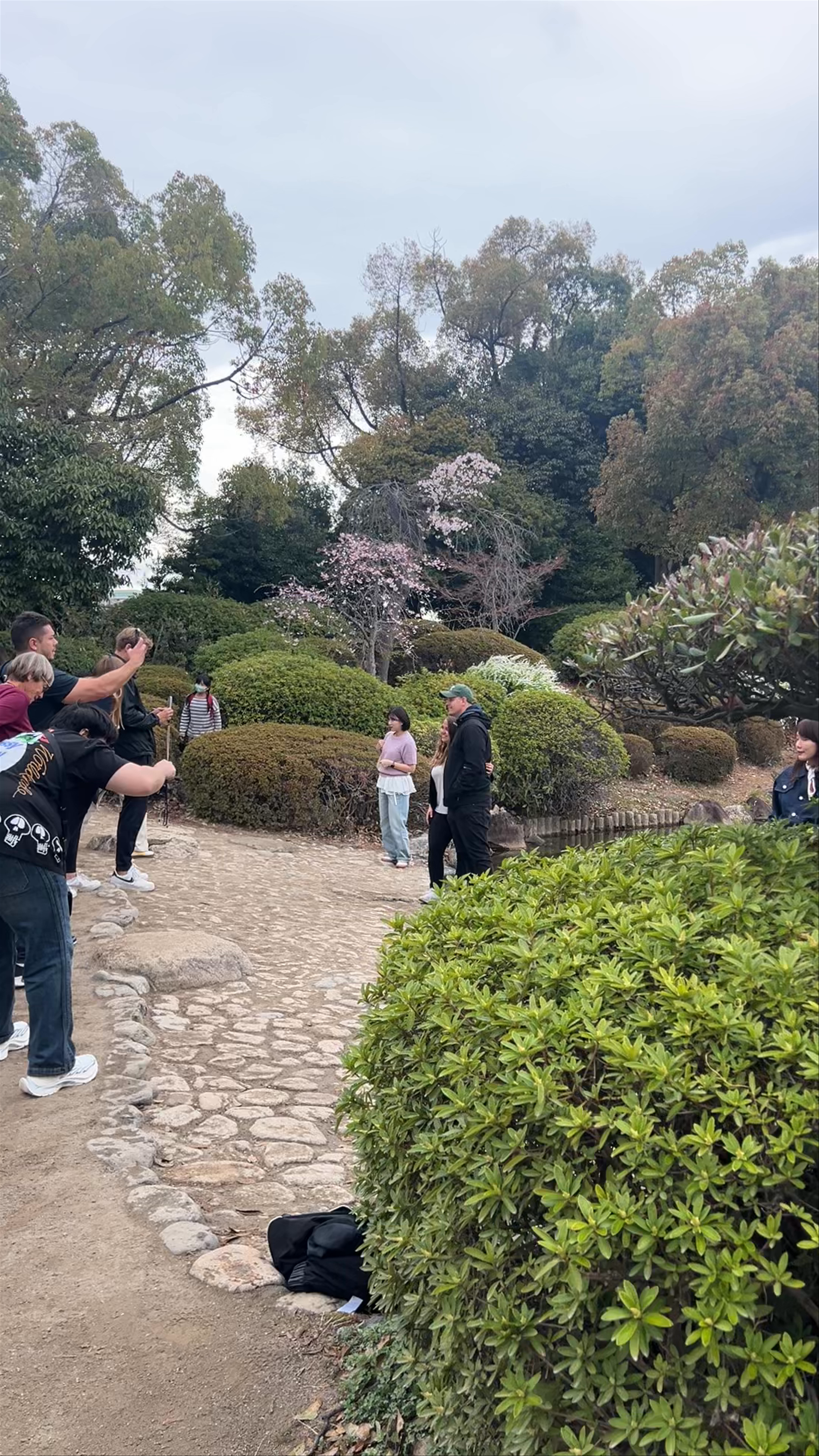 Serene Moments in the Japanese Garden Near Osaka Castle