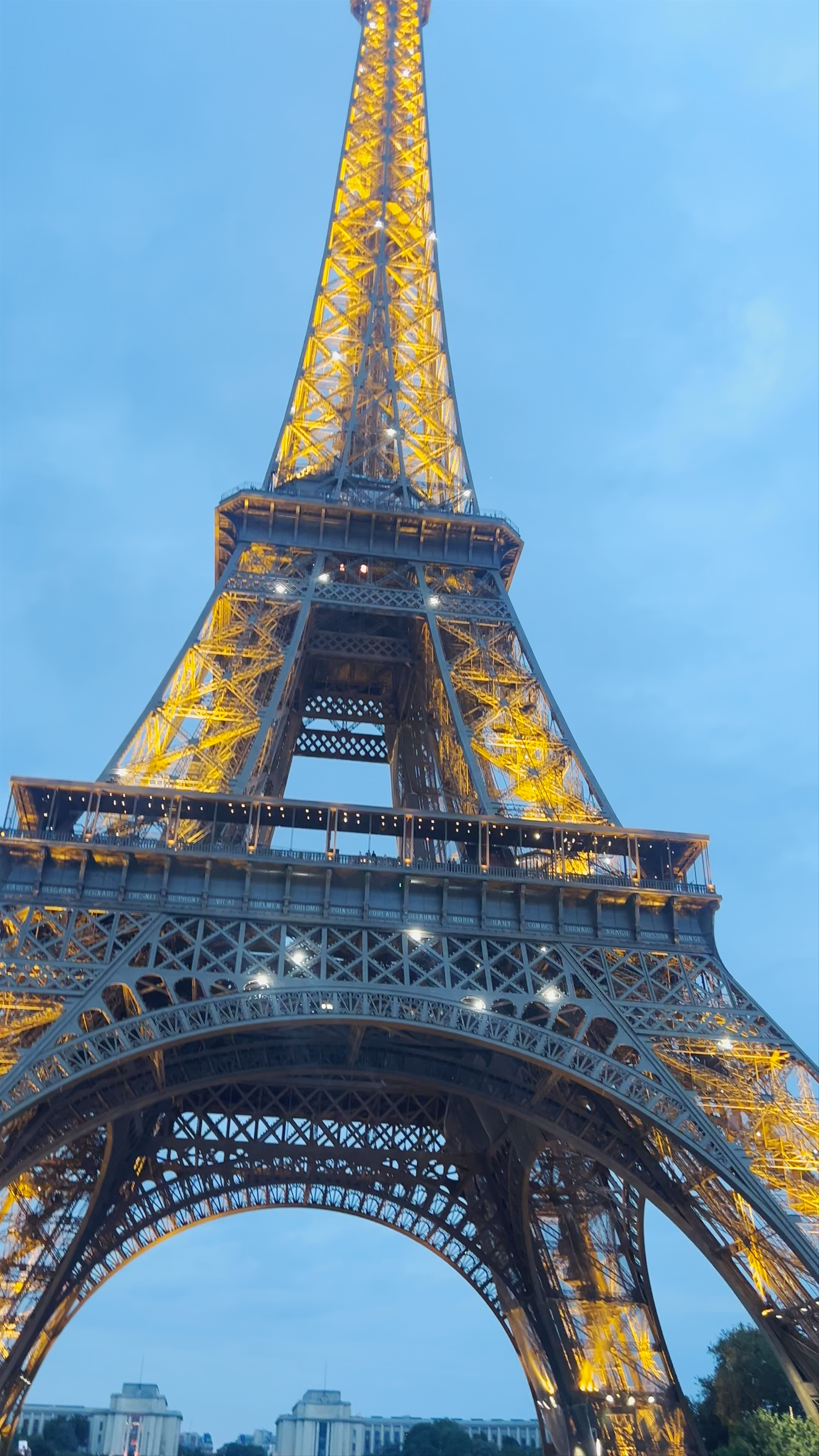Eiffel Tower Illuminated at Twilight in Paris