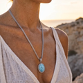 Larimar Long Oval Necklace