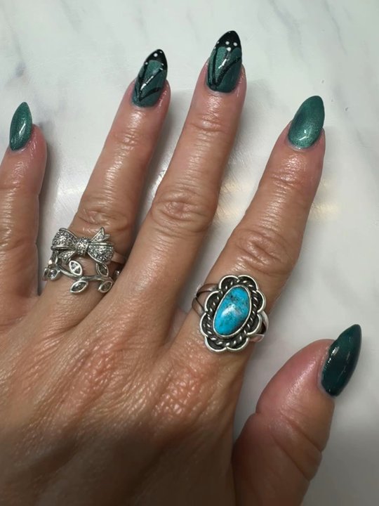 TY Nails - we did a clear dip, and then shellac polish decoration over it this time to achieve this look. - Nail Salons Near Me - Grand Haven, Michigan