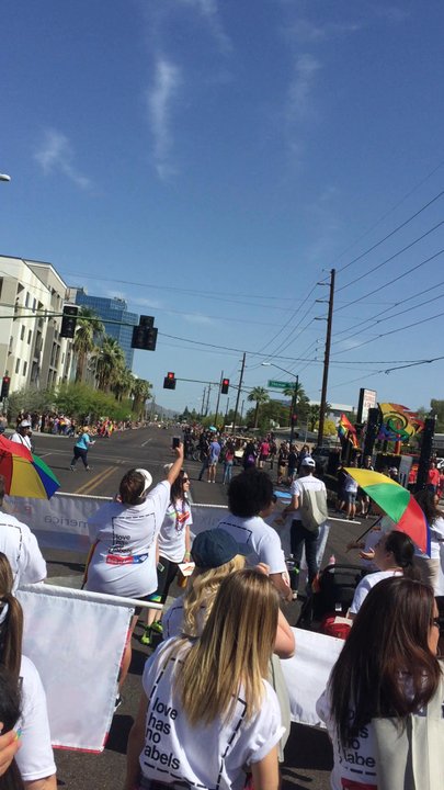 Phoenix Pride - 360 of the front at the beginning of 2018 Pride Parade - Festivals Near Me - Phoenix, Arizona