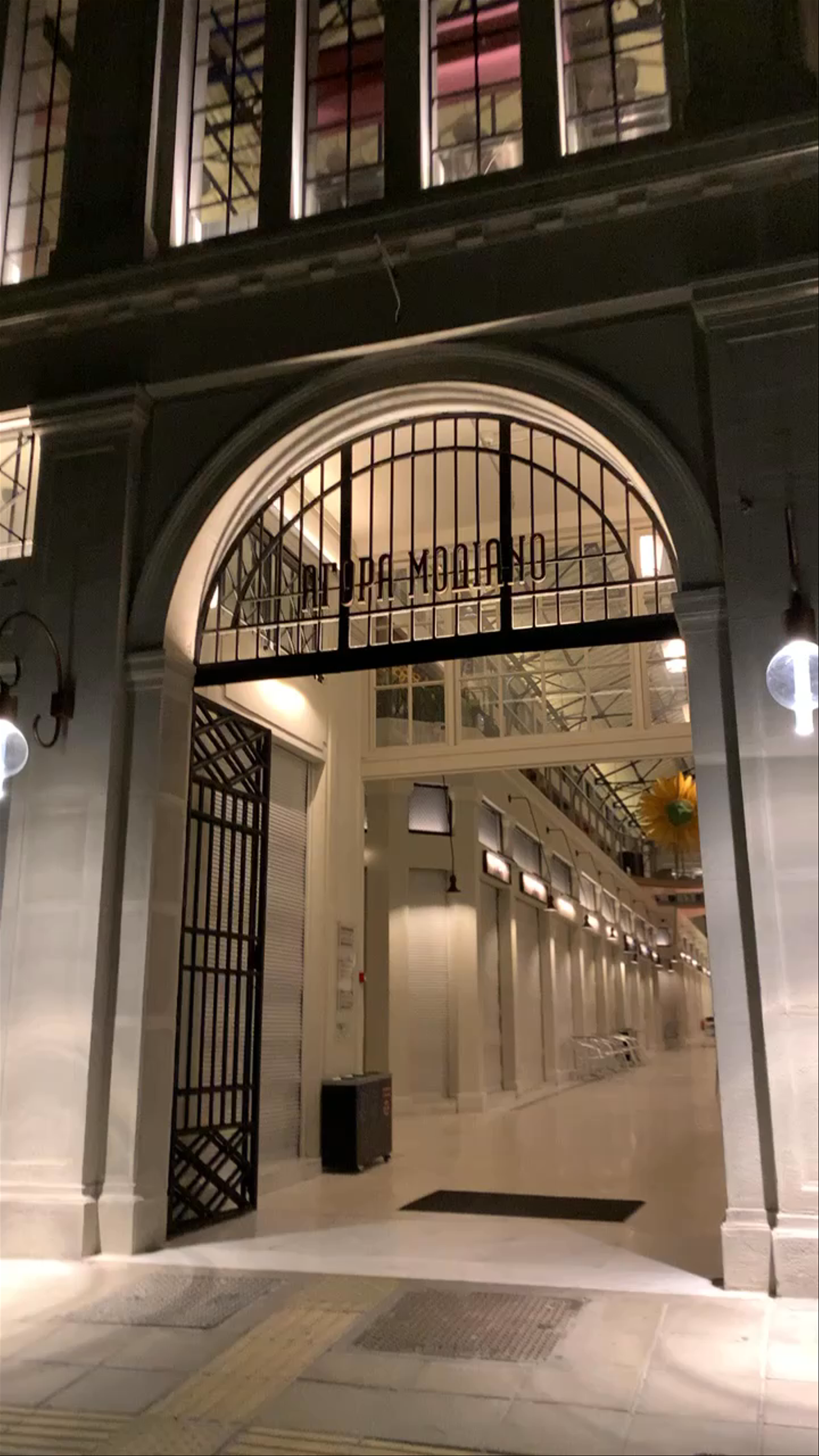 Agora Modiano: Thessaloniki's Historic Covered Market at Night