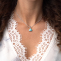 Triangle Blue Spinel Necklace with Larimar