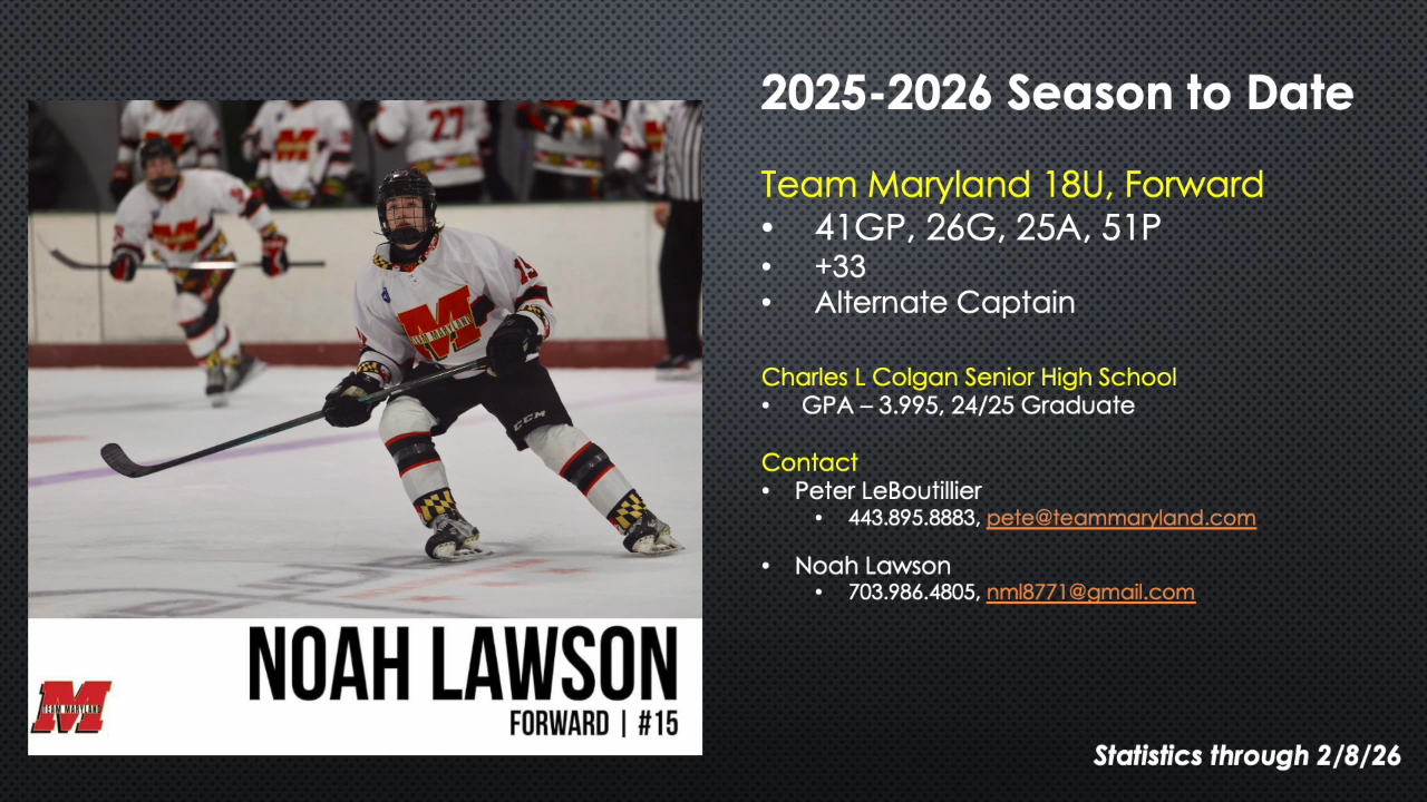 Noah Lawson | Team Maryland 18U AAA | Scouting Video | 2/8/26