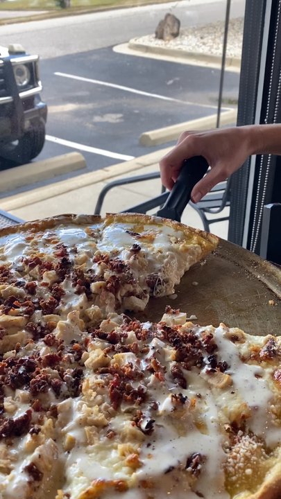MOD Pizza - Bacon chicken ranch pizza cheese pull - Fast Food Near Me - Mobile, Alabama