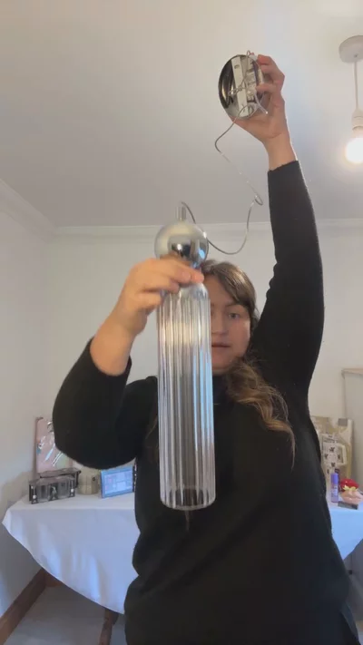 Immagine di Marks & Spencer Glass Pendant Light in Silver  1