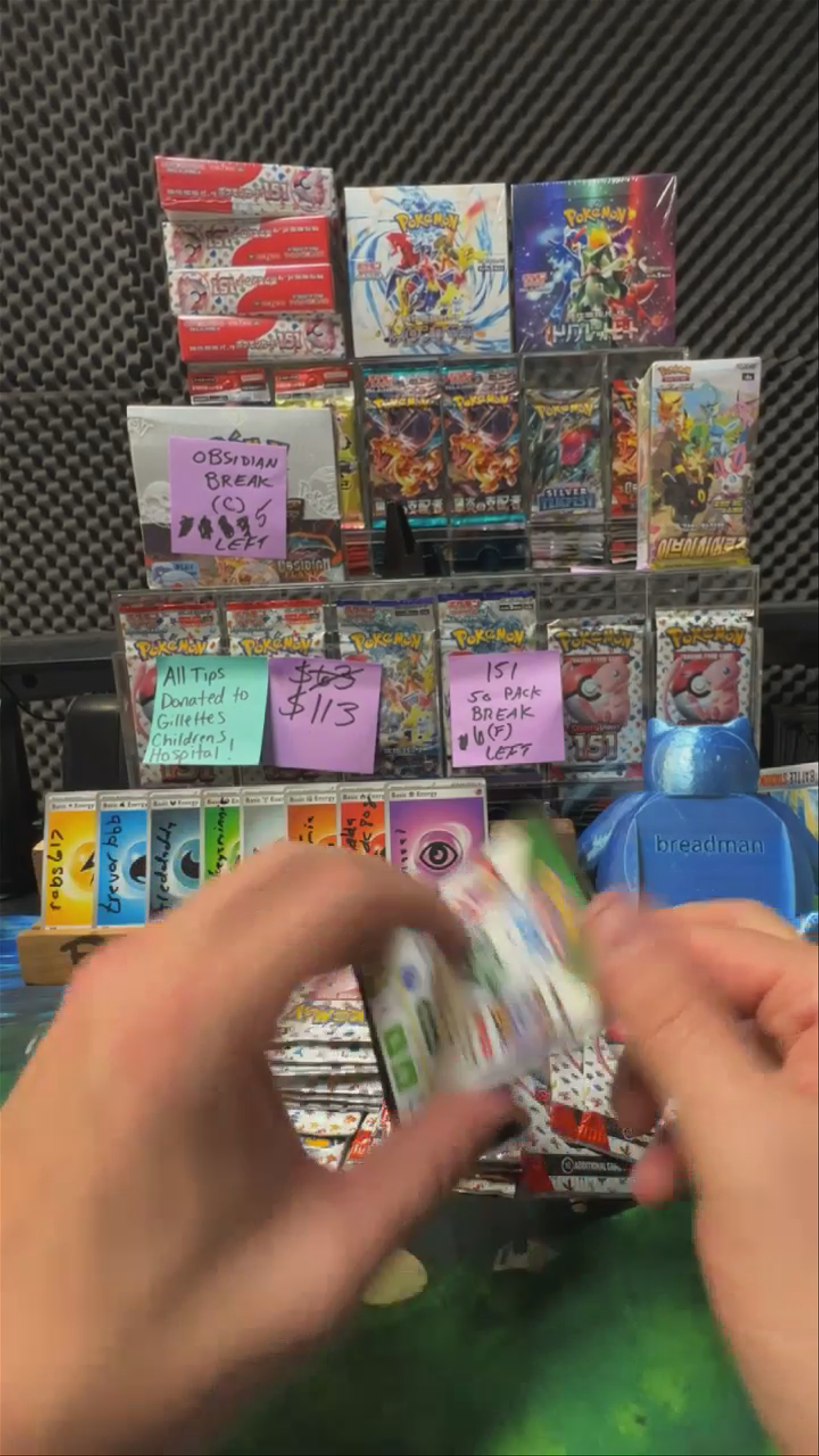 Break (E) first card to be graded