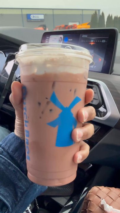 Dutch Bros Coffee - Cherry blossom ice mocha with a soft top - Juice Bars & Smoothies Near Me - Crown Point, Indiana