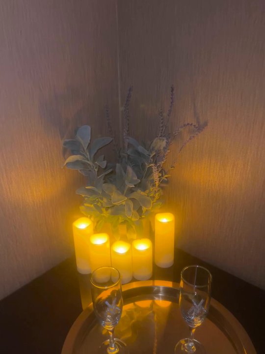 Veronica Margo Spa - The chill vibes are everything! I had my champagne served in the most beautiful glam glassware as I relaxed surrounded by candlelight - Day Spas Near Me - Moreno Valley, California
