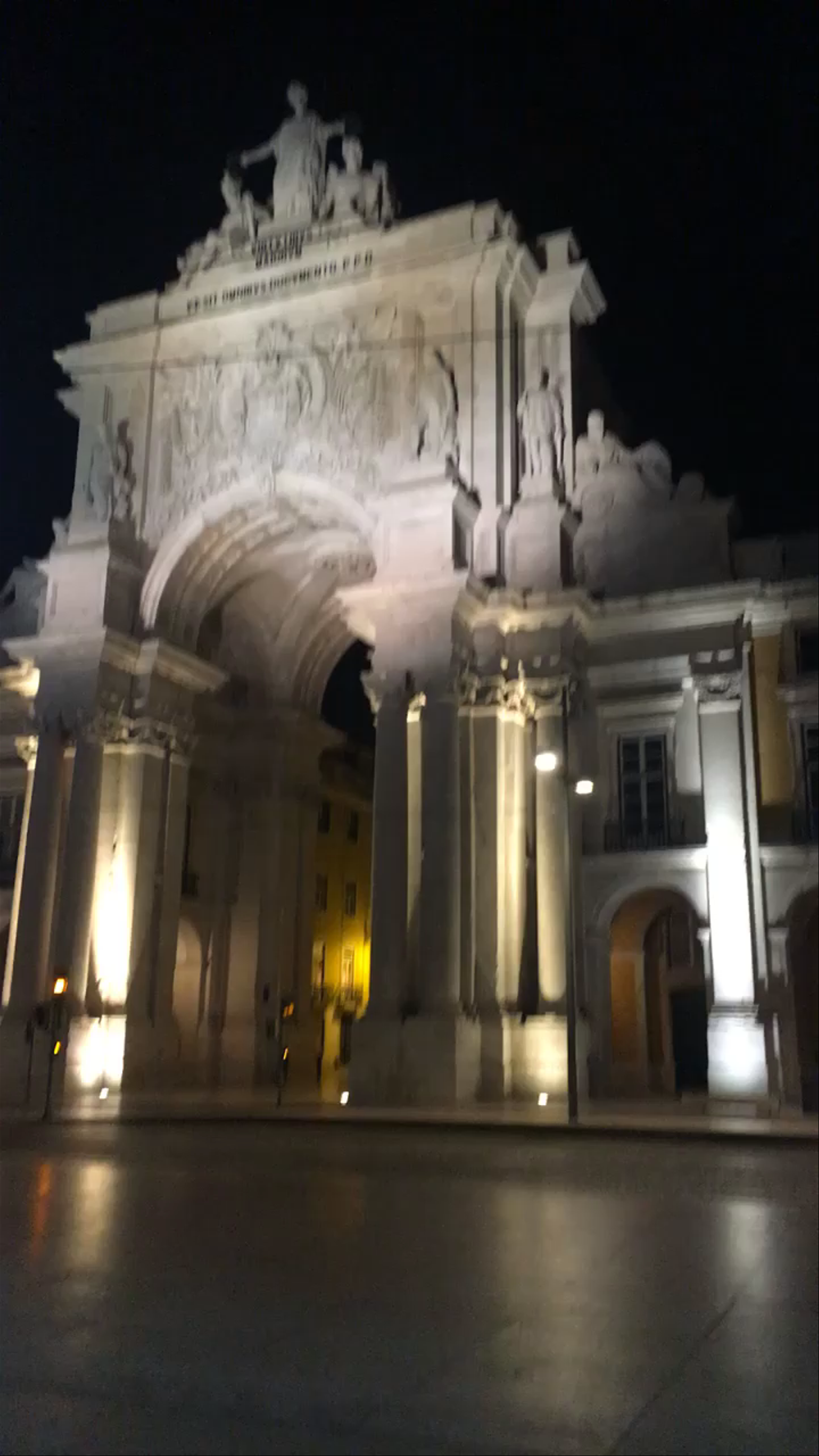Night Walk at Arco da Rua Augusta, Lisbon