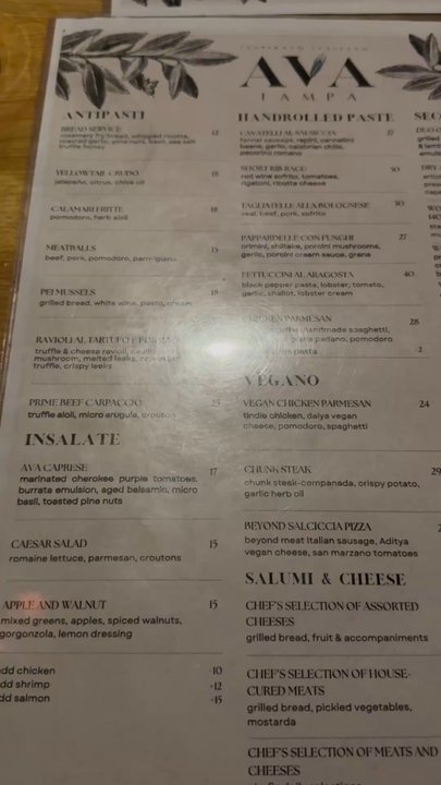 Ava - Italian Near Me - Tampa, Florida