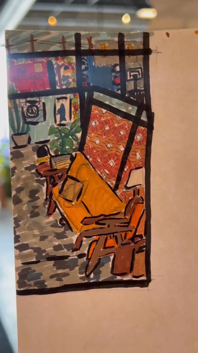 HITIDES Coffee - Just a lil doodle I did of the cute space they have! - Coffee & Tea Near Me - Kansas City, Missouri