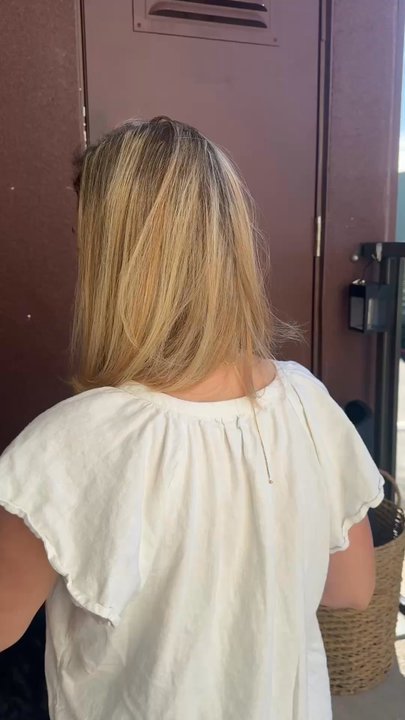 Studio 19 at Sola Salon - Fighting against the wind to get a pic of this lovely cut and color - Hair Salons Near Me - Rocklin, California