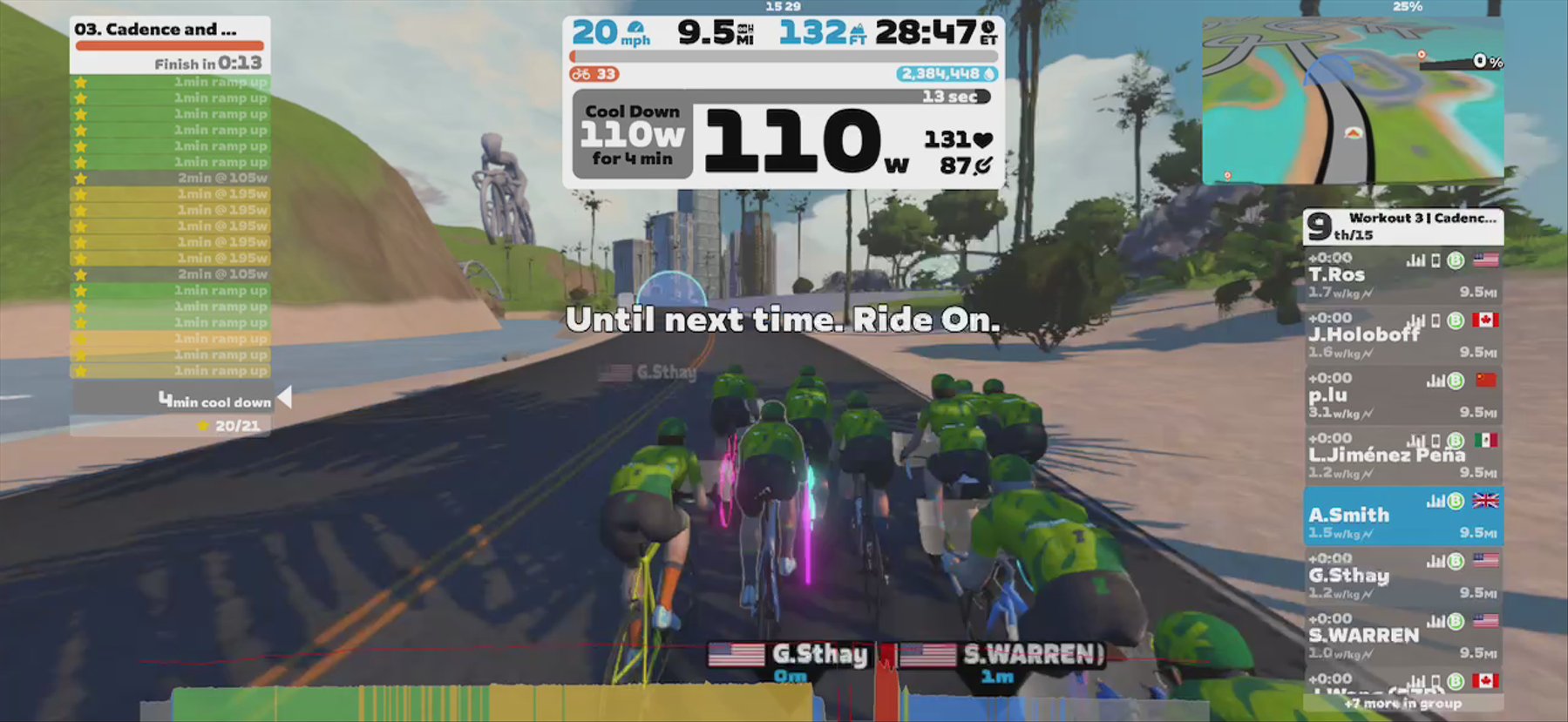 Zwift - Group Workout: Short - Cadence and Cruise  on Big Flat 8 in Watopia