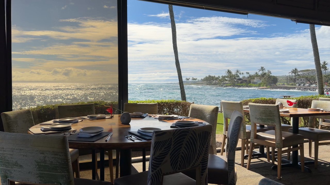 The Beach House - The view! Book your reservation for around sunset and you're "golden" - Asian Fusion Near Me - Koloa, Hawaii