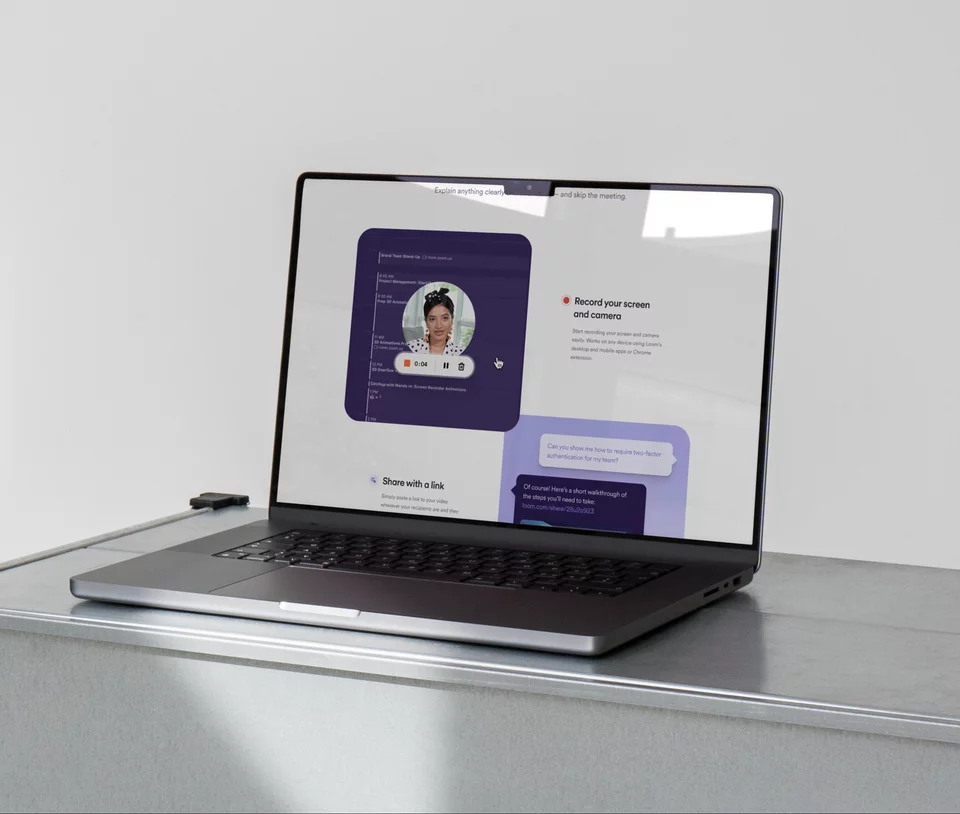 A scroll through Loom.com on a laptop
