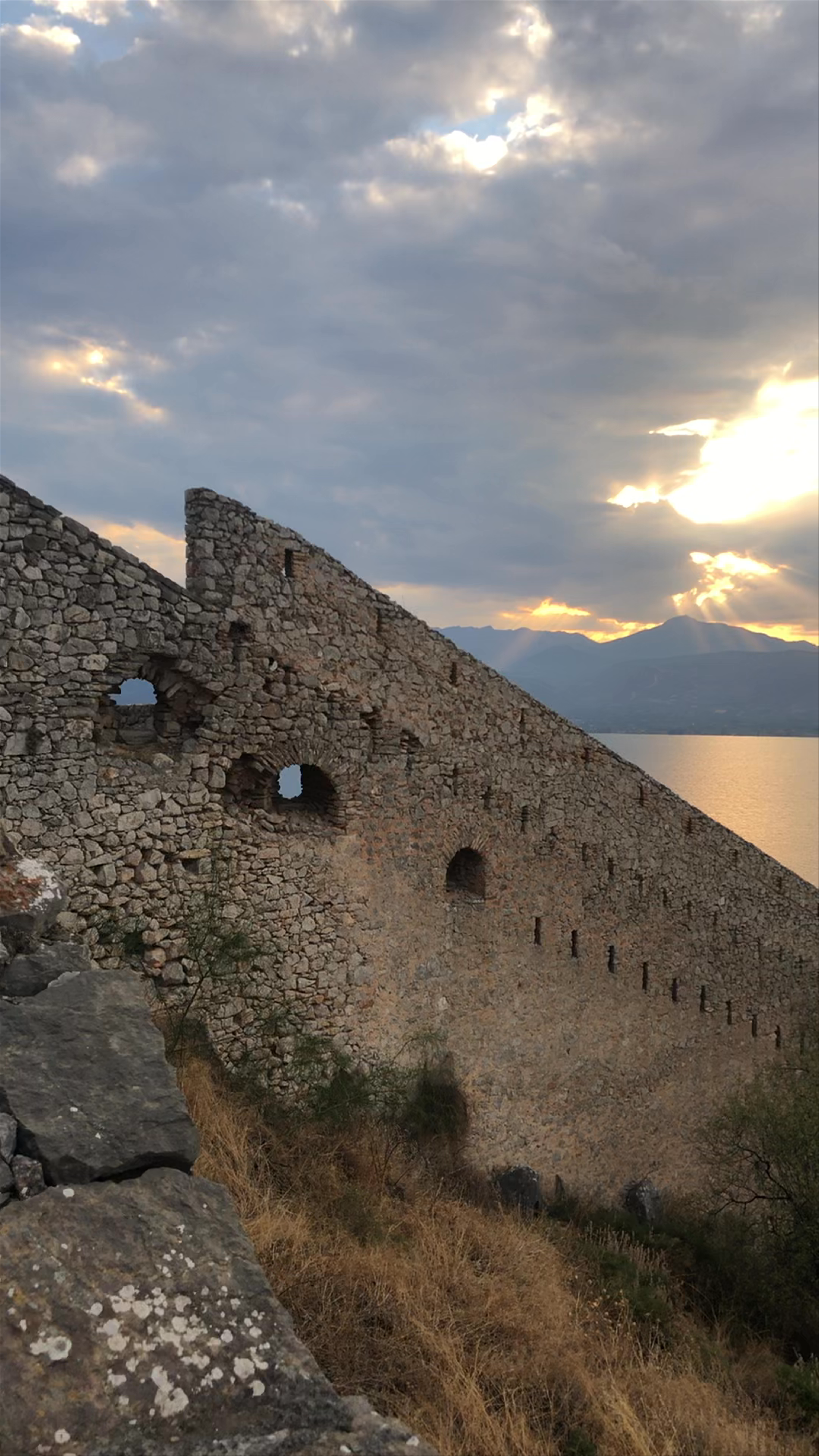 Sunset Views Over Palamidi Fortress & Nafplio, Greece