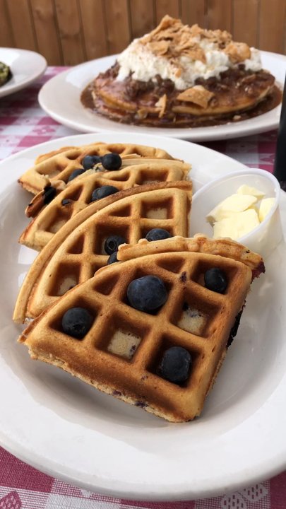 Rail Trail Flatbread - Traditional blueberry waffles - Bars Near Me - Hudson, Massachusetts