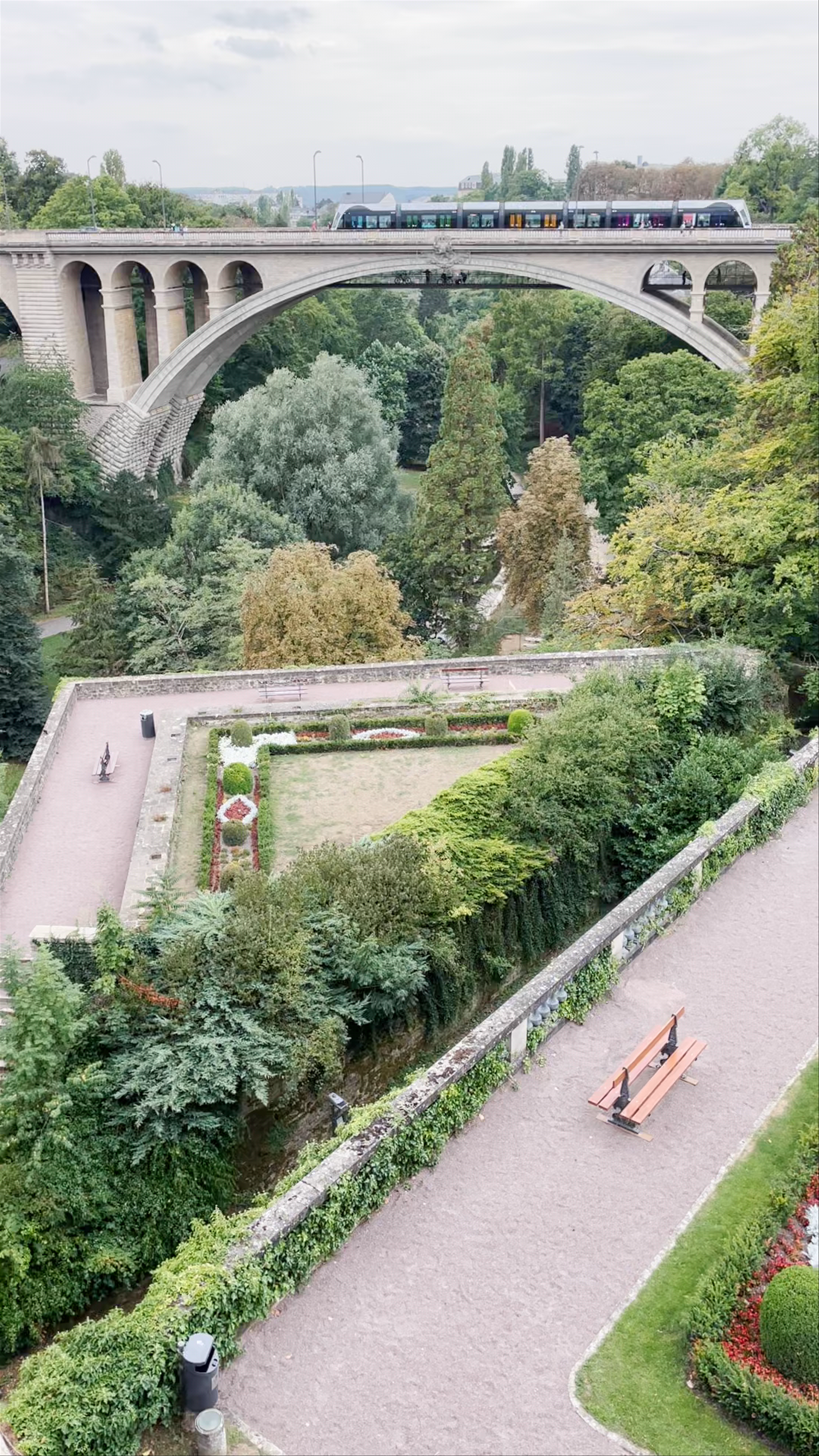 Pont Adolphe and Scenic Gardens in Luxembourg City