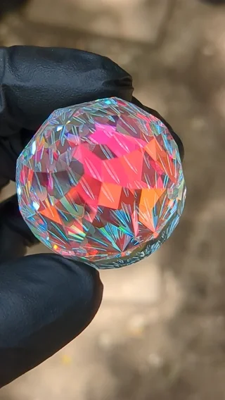 Preview pic of Fully faceted dichroic fantasy marble