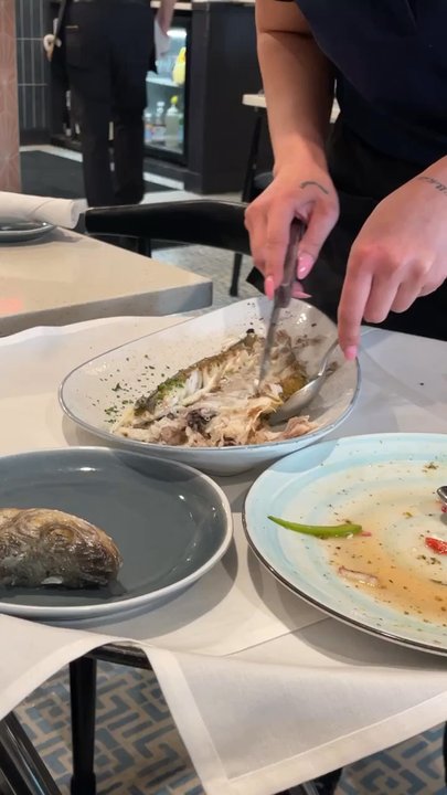 Our Mom Eugenia - Mosaic - whole Branzino table side - Greek Near Me - Fairfax, Virginia