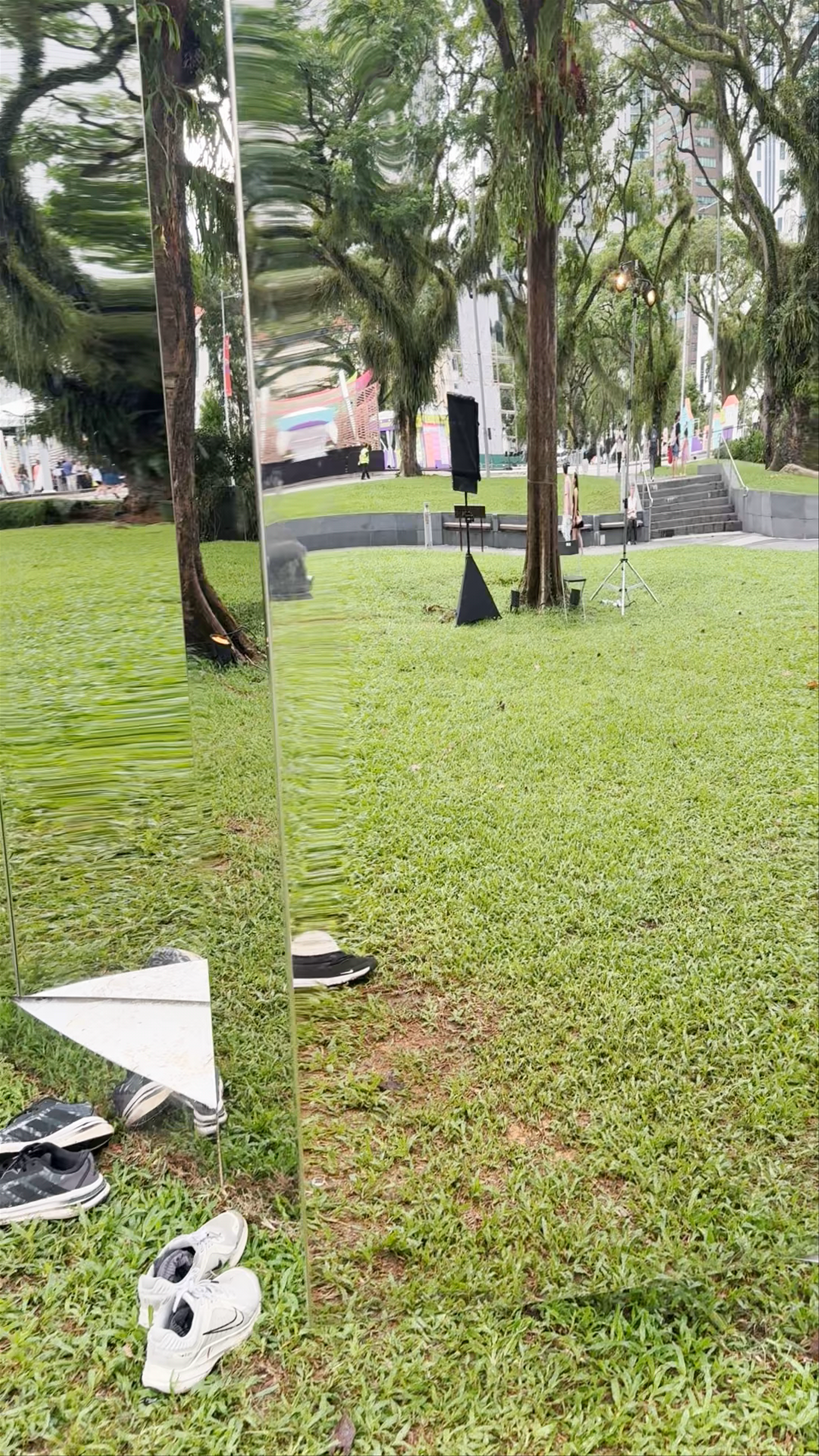 Reflective Art and Urban Greenery at Empress Place, Singapore