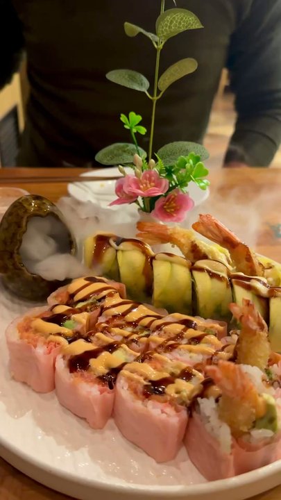 Fuku Sushi - American dream roll with mango roll. - Sushi Bars Near Me - Longmont, Colorado
