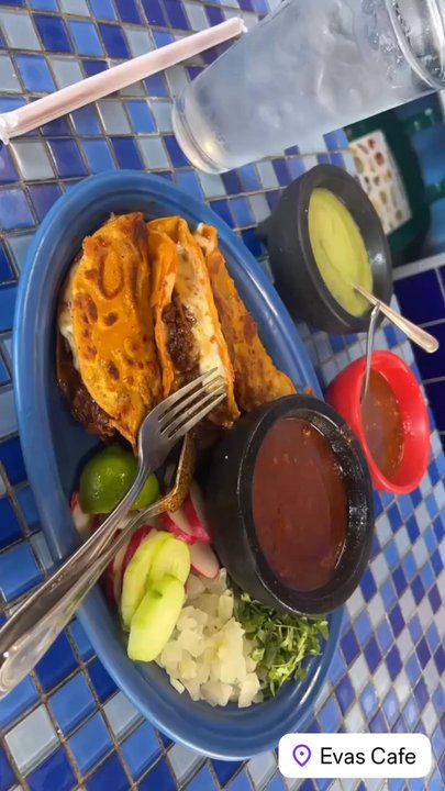 Eva's Cafe - Quesabirria tacos.  Super crunchy & the consome was fire . - Mexican Near Me - Salinas, California