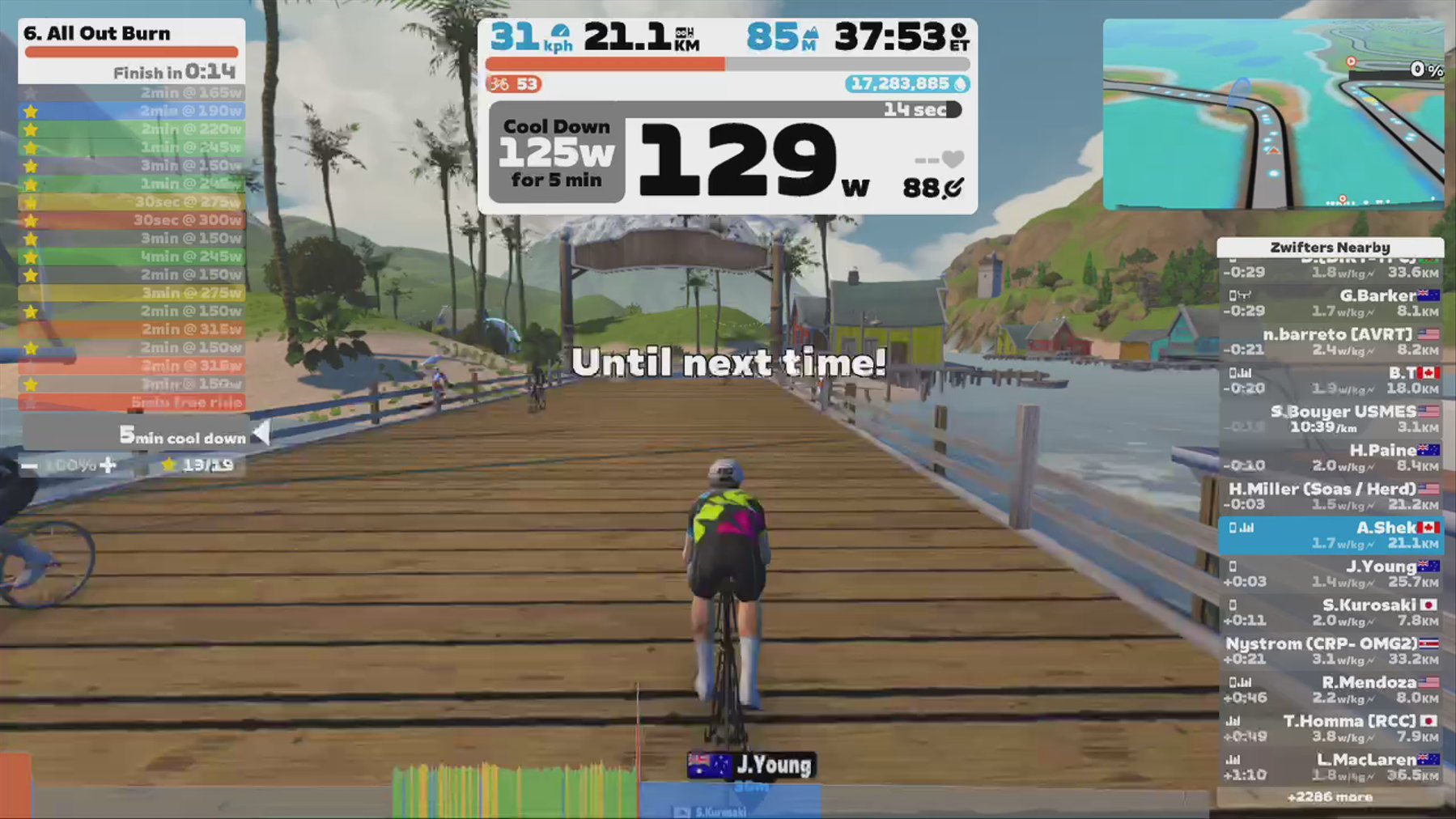 Zwift - Zwift Academy: Workout 6 | All Out Burn in Watopia
