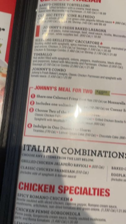 Johnny Carino's - Menu - Italian Near Me - Modesto, California