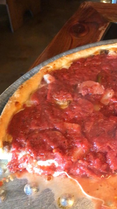 Cappy's Pizza - Steamy just out of the oven Chicago deep dish - still does not disappoint - Pizza Near Me - Tampa, Florida