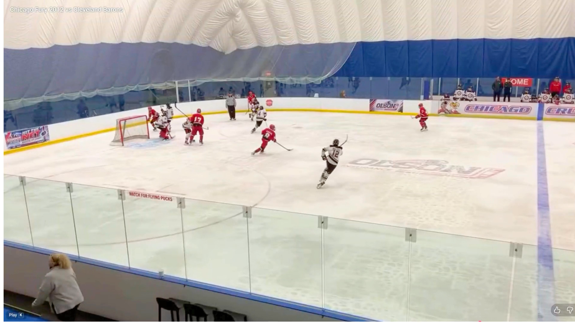 Cooper Linder: Sauces puck threw 2 Defense to hit the open man.  Heads up hockey play.