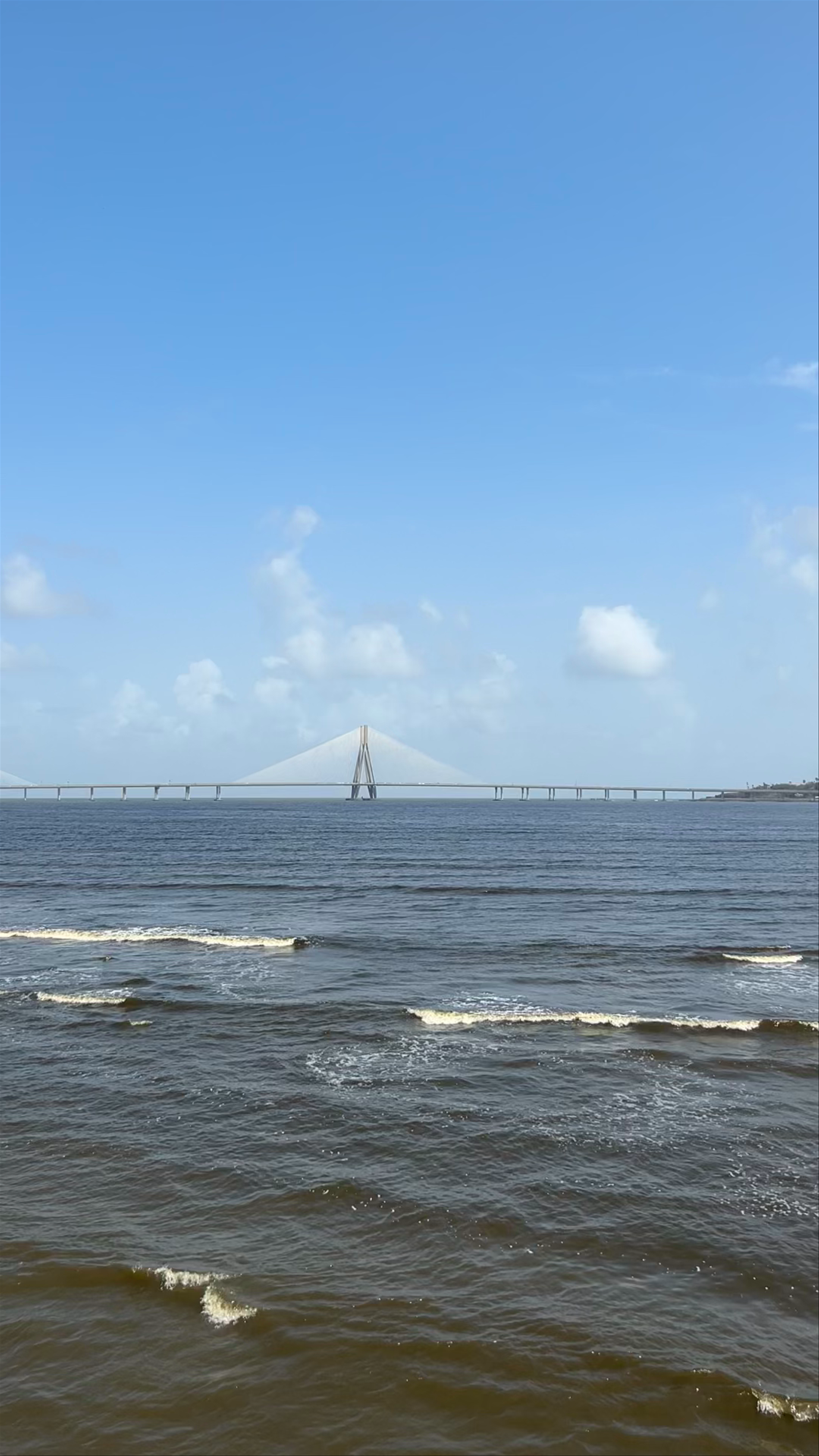 Scenic View of Bandra-Worli Sea Link from Mumbai Coast