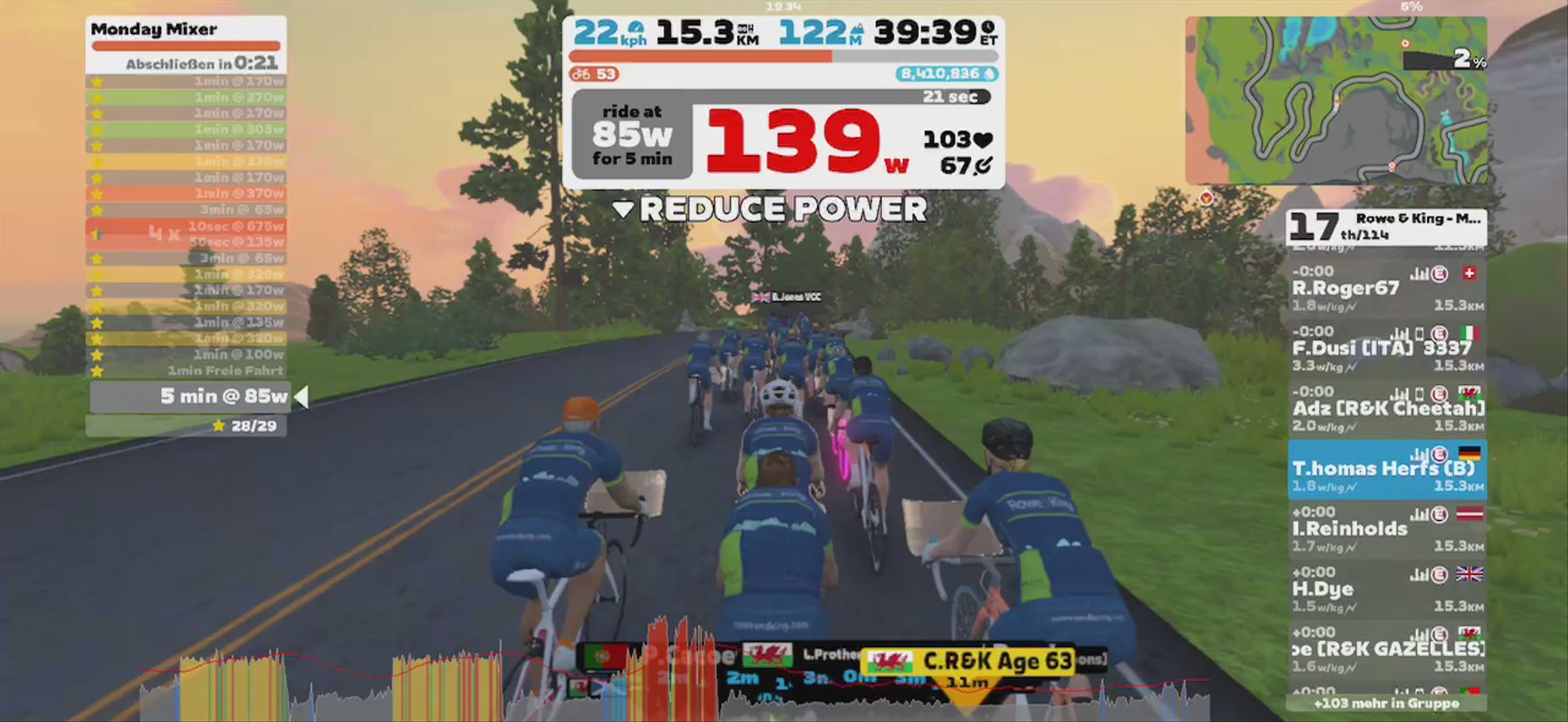 Zwift - Group Workout: Rowe & King - Monday Mixer (E) on Sand And Sequoias in Watopia